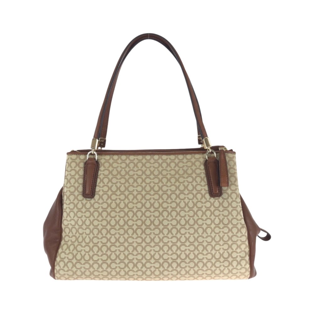 COACH Madison Op Art Brown Beige Gold Hardware Canvas Handbag Shoulder Bag for - Picture 2 of 10